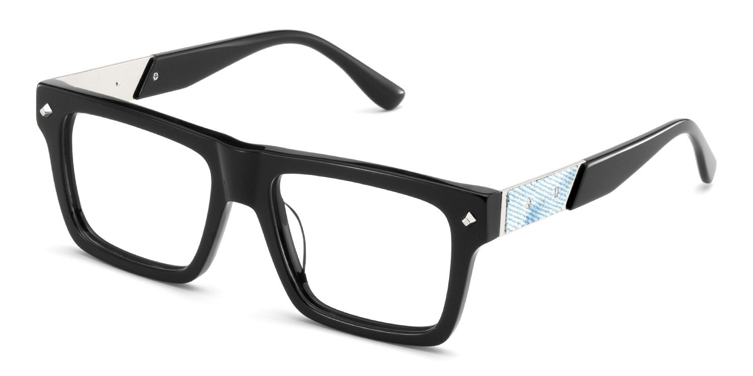 Trent Eyeglasses in Rectangle Black Frame | ZEELOOL UK3