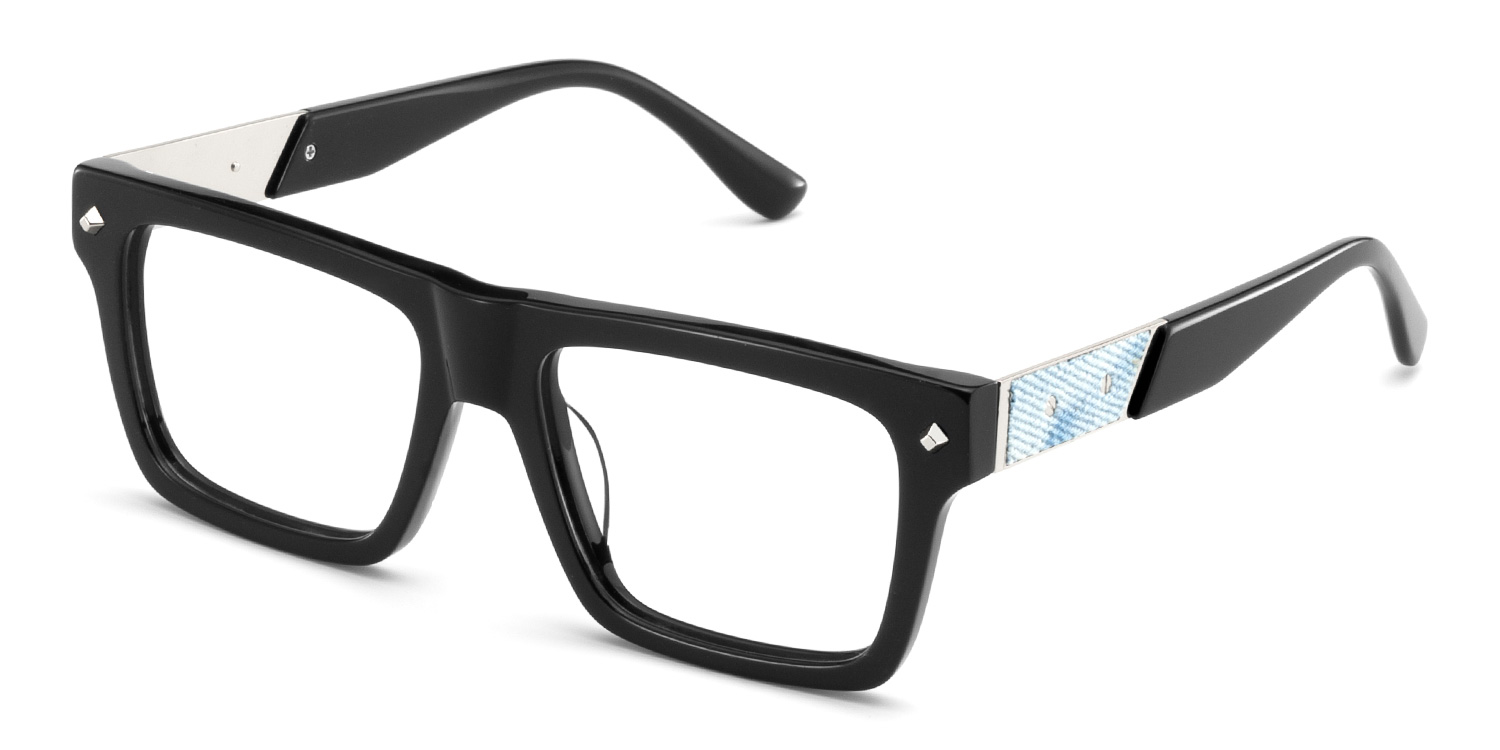 Trent Eyeglasses in Rectangle Black Frame | ZEELOOL UK3