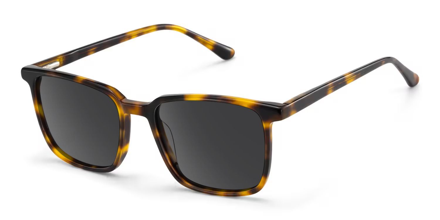Aidan Rectangle Sunglasses with Acetate Tortoise Frames | ZEELOOL CA2
