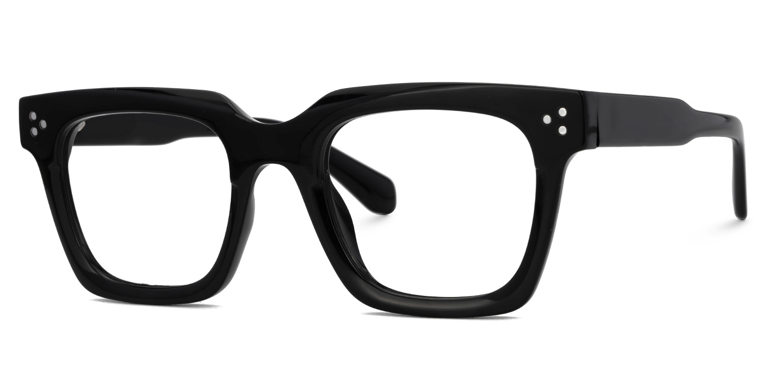 Diagne Square Black Full Frame Glasses | ZEELOOL UK1