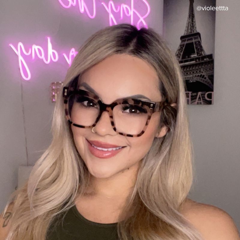 Minguela Square Cheetah Print Tortoise Glasses | Zeelool9