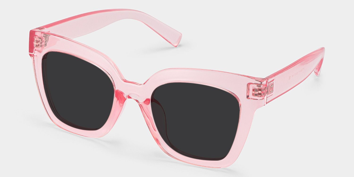Malcolm Pink Translucent Glasses with Square Frames2