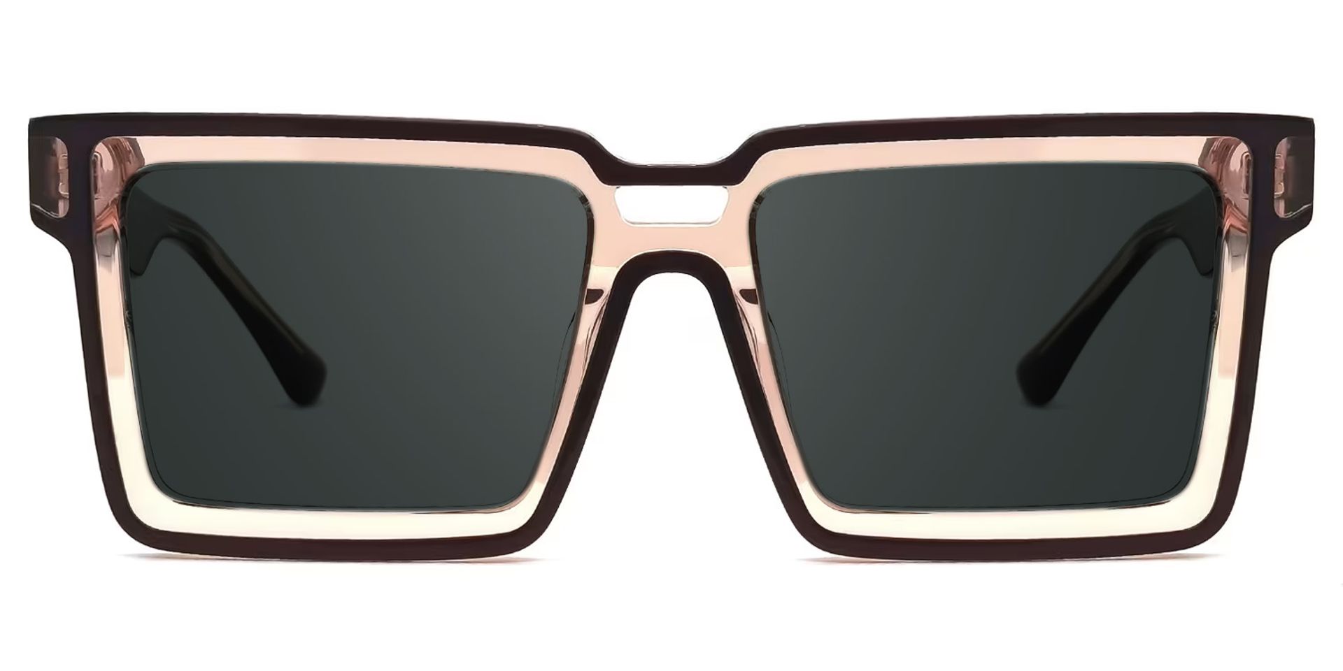 Cyberpunk Style Milian Brown-Black Frame Sunglasses0