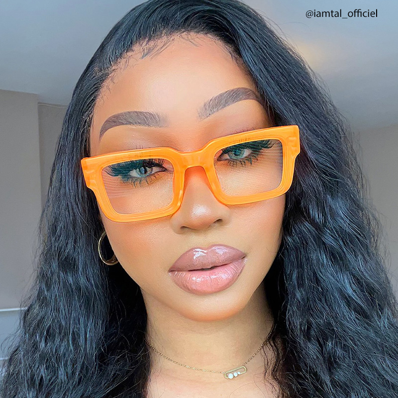 Glaucia Square Orange Glasses4