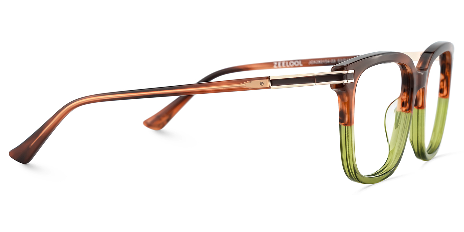 Kenny Square Brown Green Glasses4