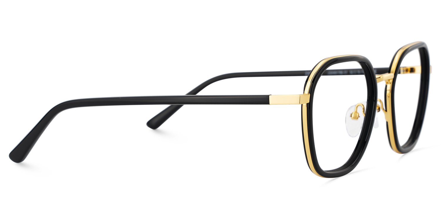 Mitchell Mixed Black Frame Glasses with Geometric Shape | ZEELOOL UK4