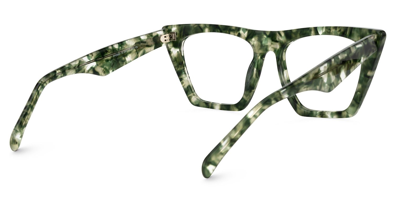 Cecile Cat Eye Green-Floral Glasses | ZEELOOL UK3