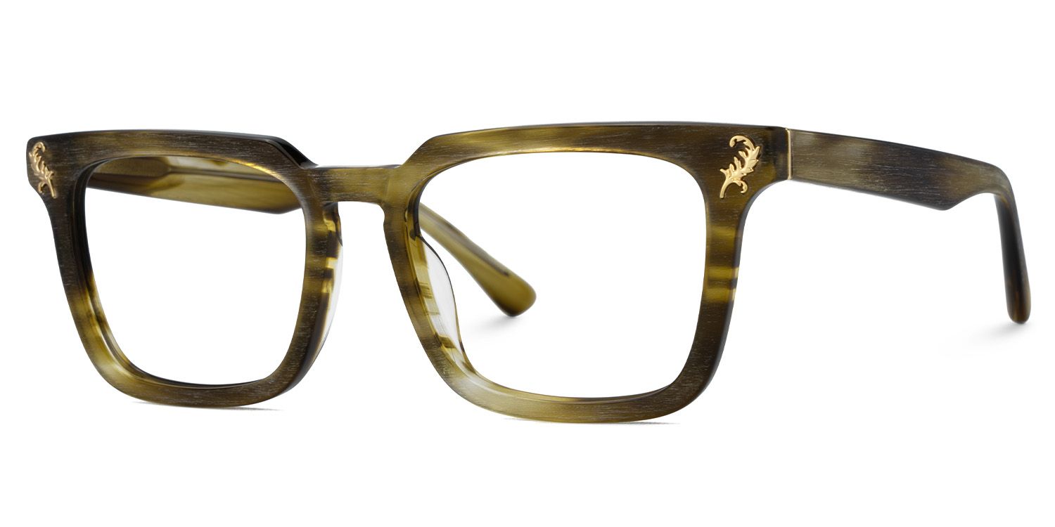 Men's Rectangular Eyeglasses Frames With Brown Color | ZEELOOL UK3