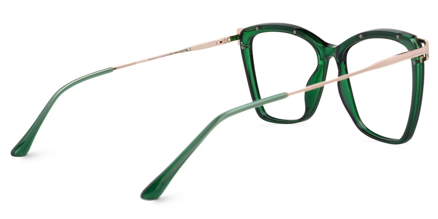 Krystle Square Green Thin Frames Glasses | ZEELOOL UK3
