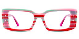 Gleam Rectangle Red Glasses1