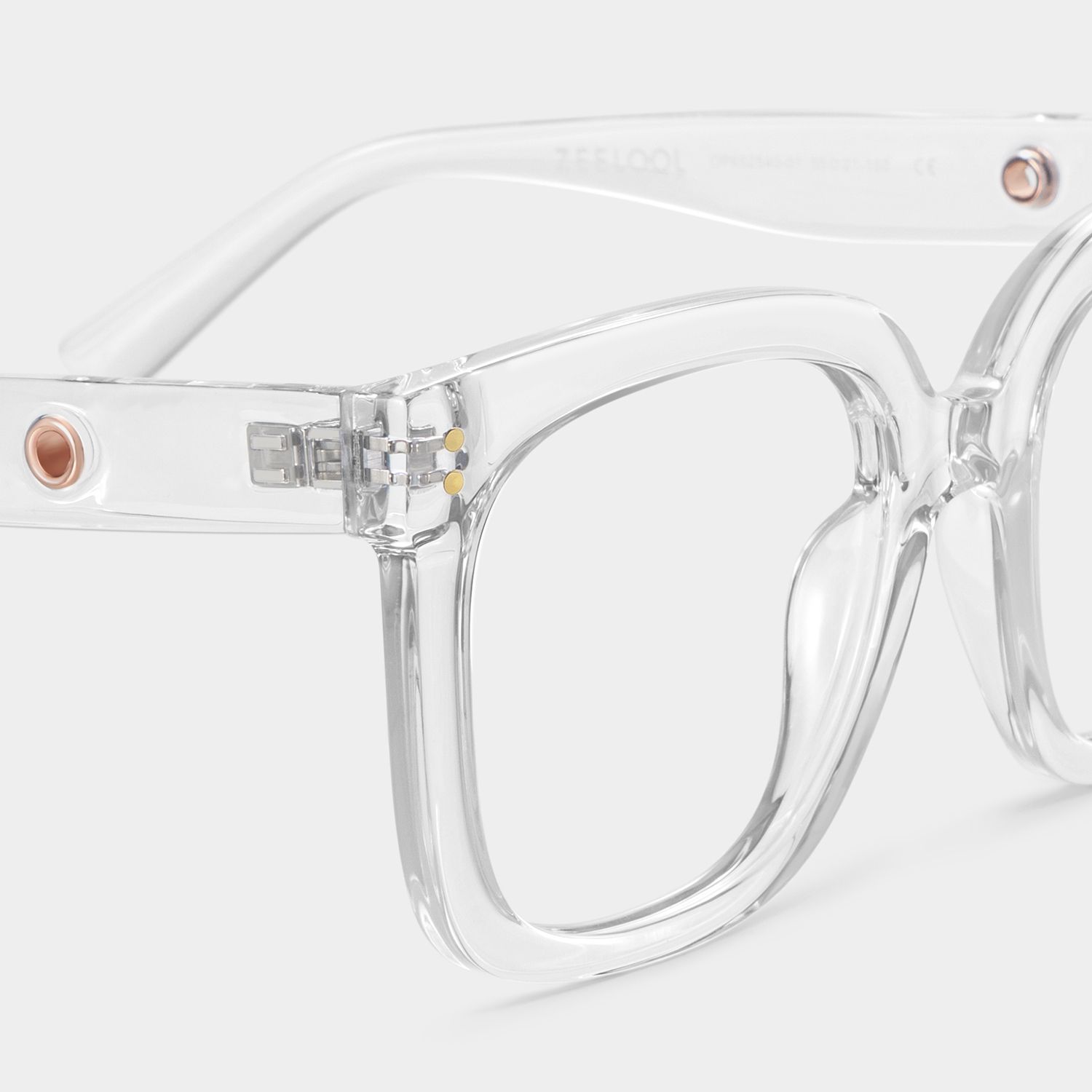 Ebony Square Clear Clear Frame Glasses | Zeelool6