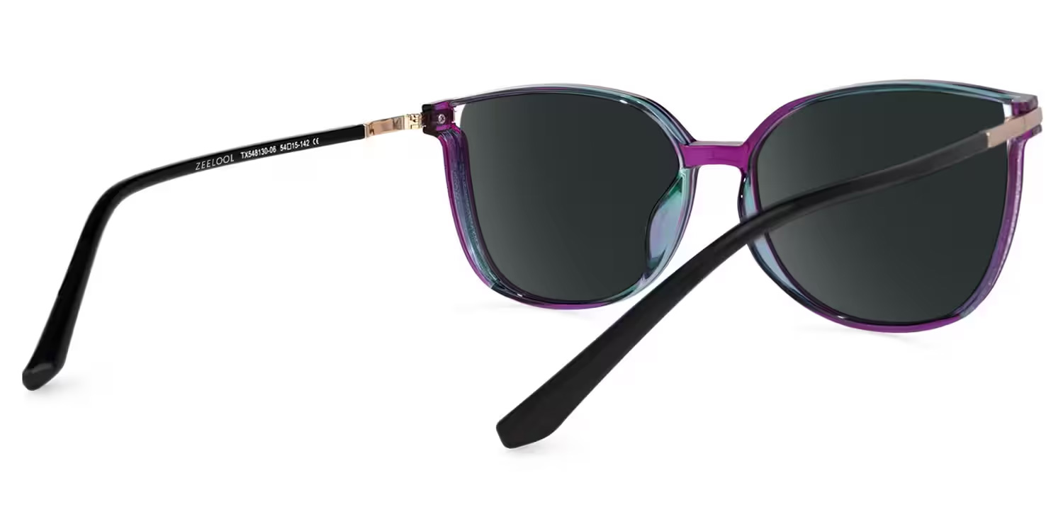 Rodz Square Purple Frame Sunglasses | ZEELOOL UK3