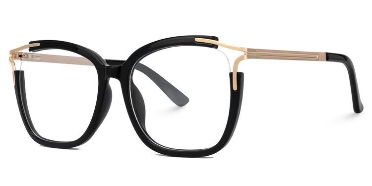 Sidibe Square Black Glasses