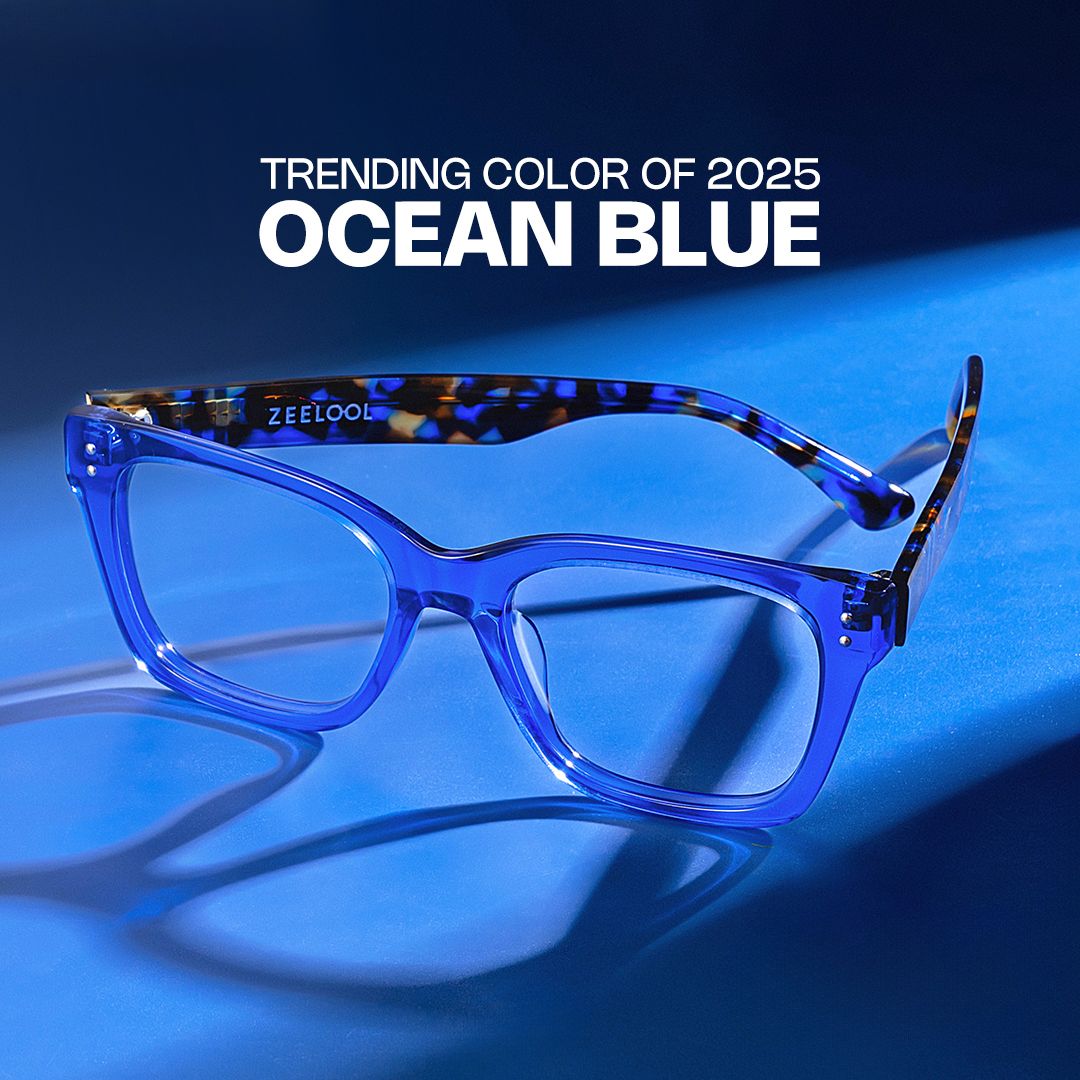 Gaydeh Transparent Blue Glasses With Rectangle Shape | ZEELOOL UK0