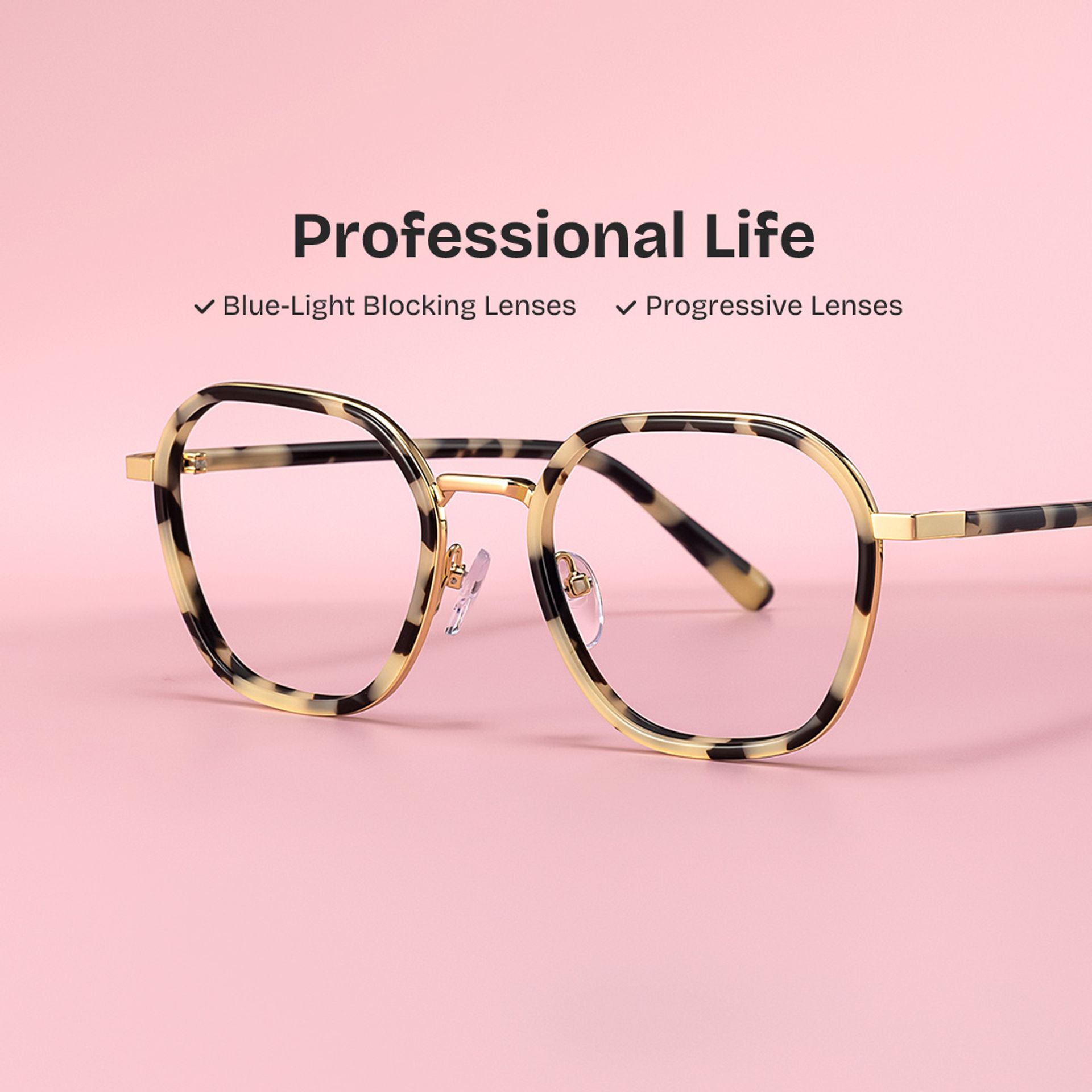 Mitchell Mixed Tortoise Frame Glasses with Geometric Shape | ZEELOOL UK0