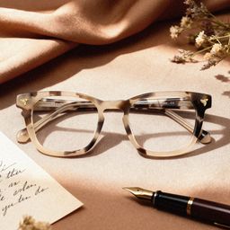 Heather Tortoise Square Glasses0