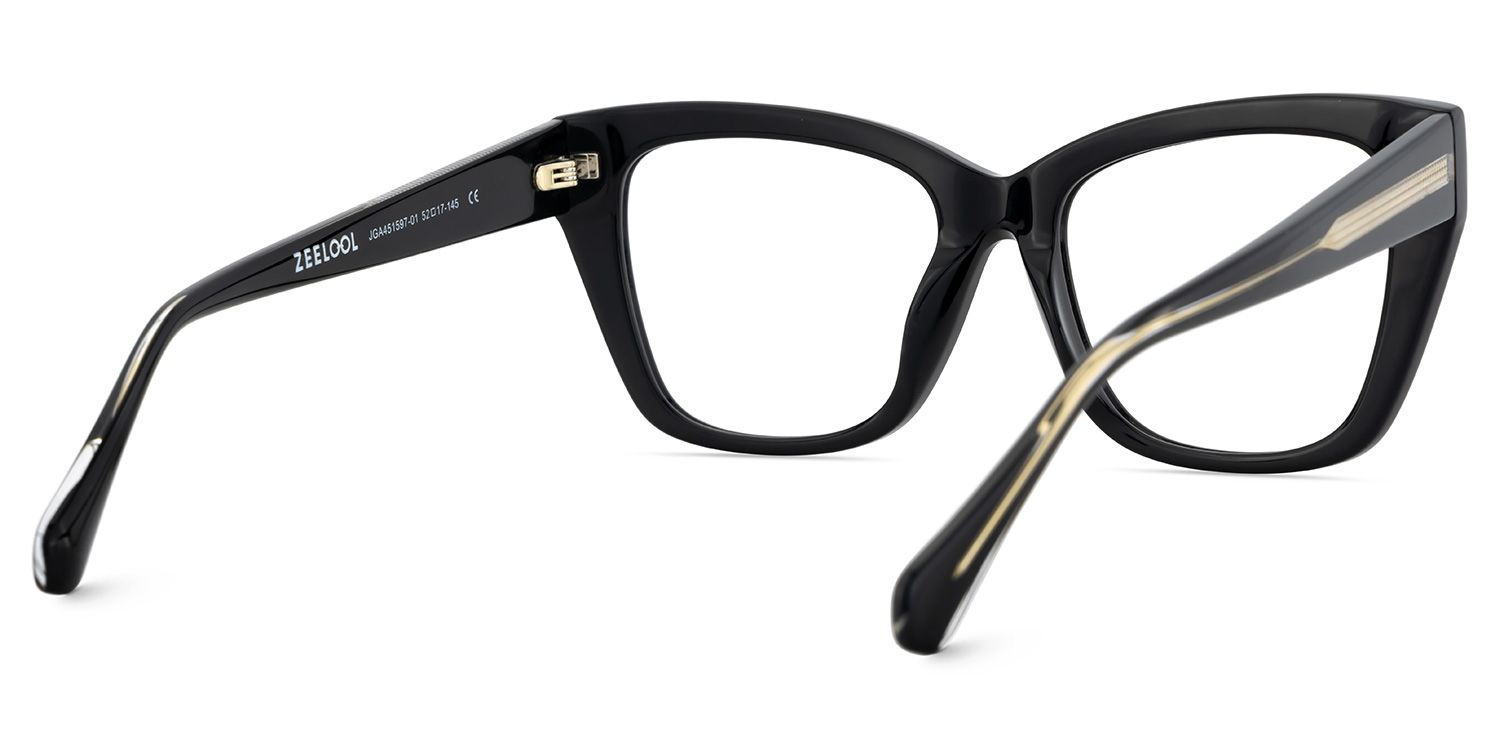 Tessia Black Square Glasses Women's Glasses| ZEELOOL UK5