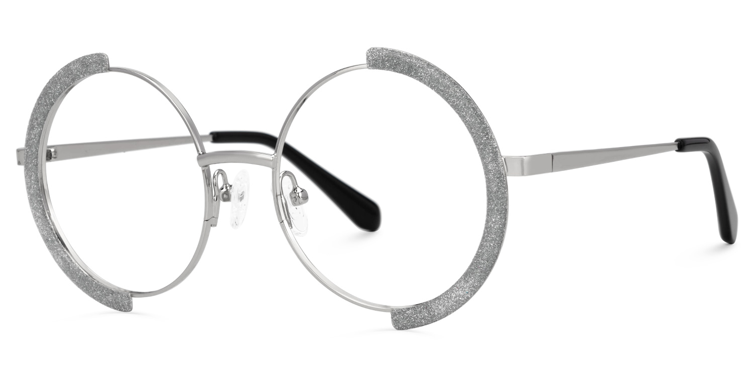 Crowe Round Silver Glasses1