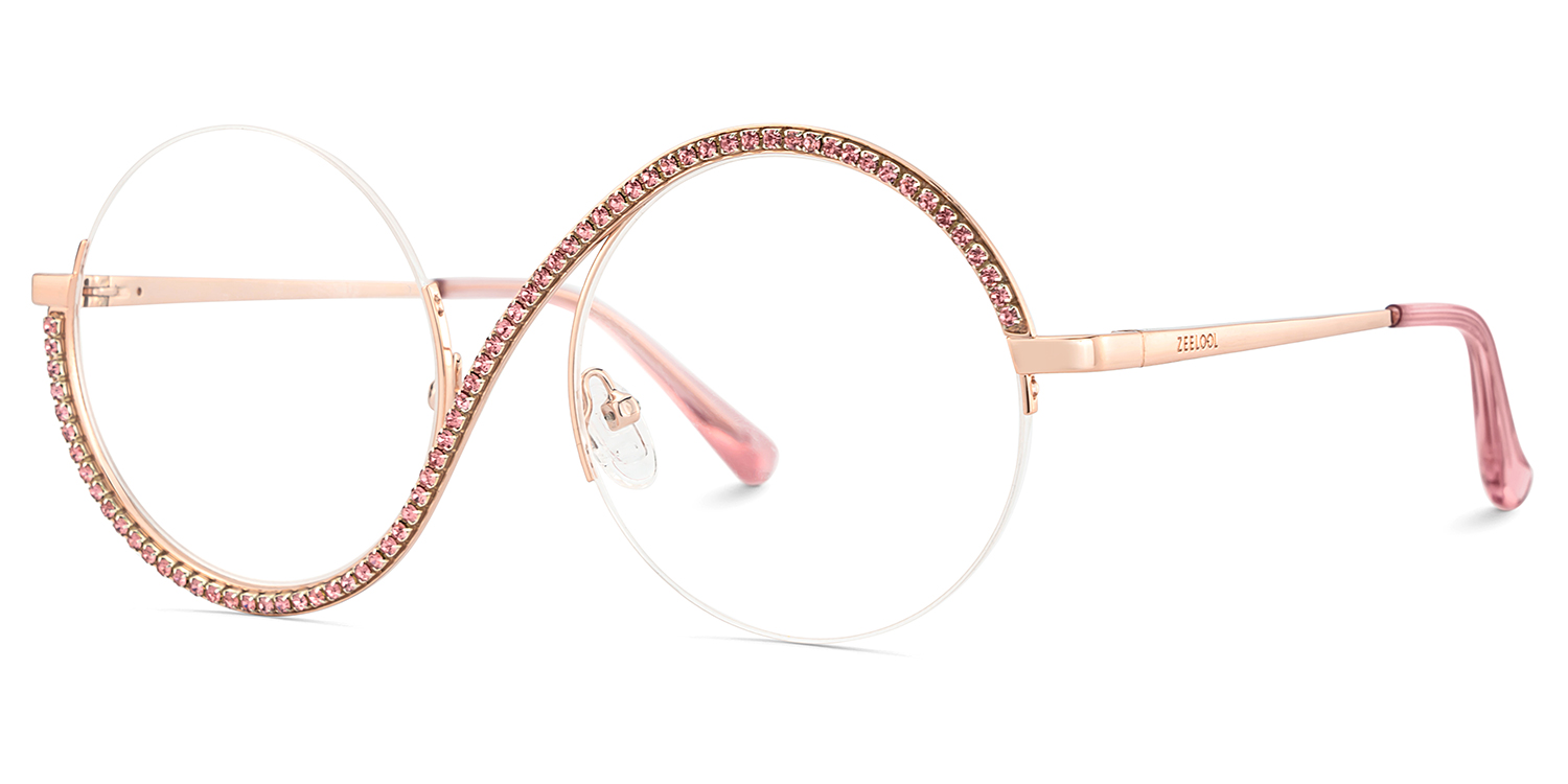 Women's Half Rim Glasses With Diamonds2