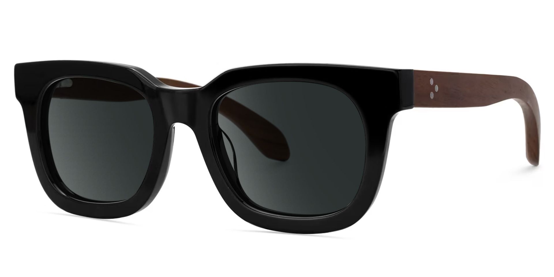 Sam Rectangle Wood Thick Frame Sunglasses for Men | ZEELOOL UK1