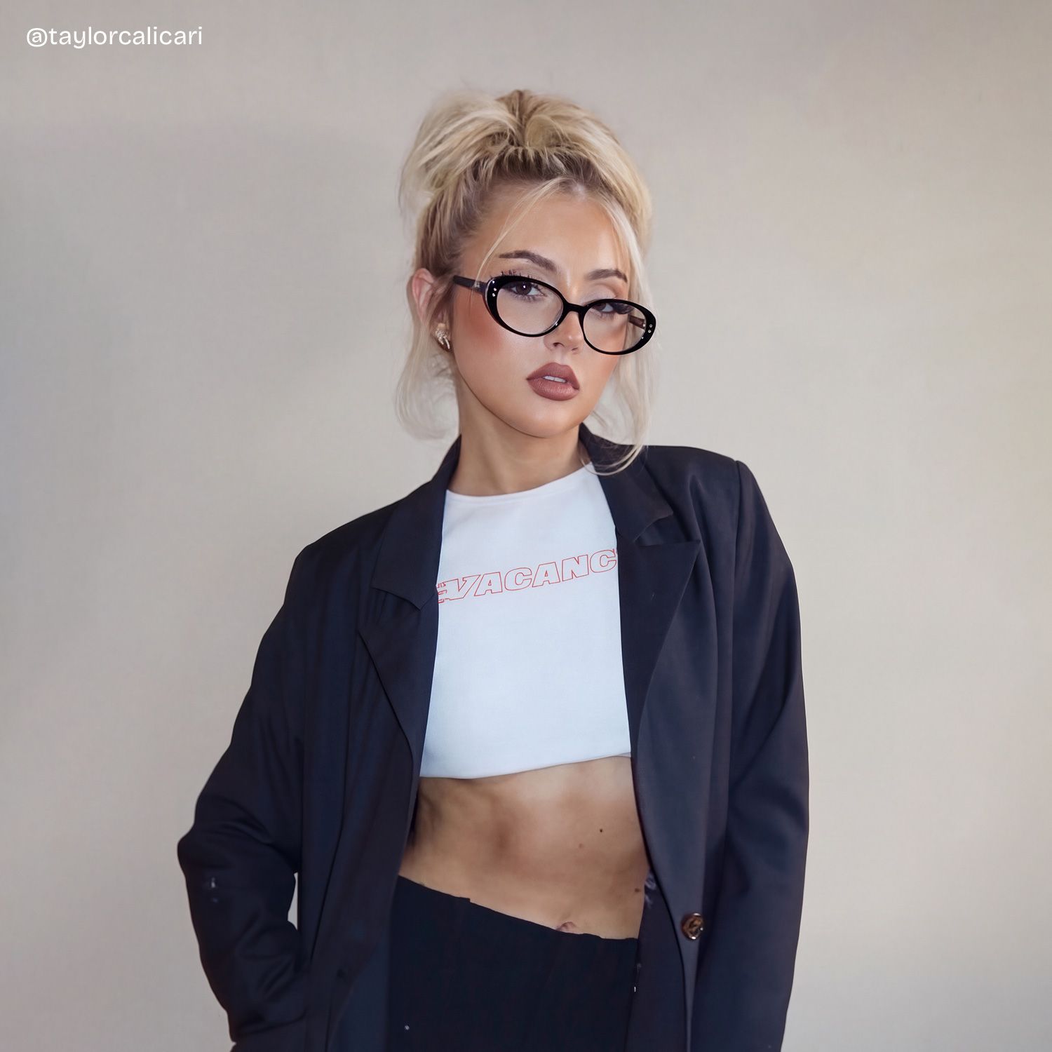 Lennon Black Oval Glasses | Retro Varsity Athleisure9