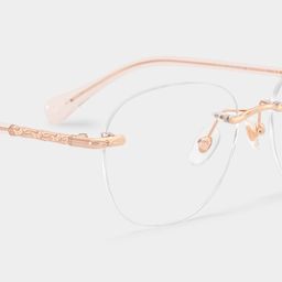 Jennifer Pink Gold Round Glasses4
