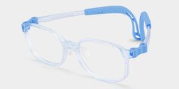 Casey Rectangle Clear Blue Glasses1