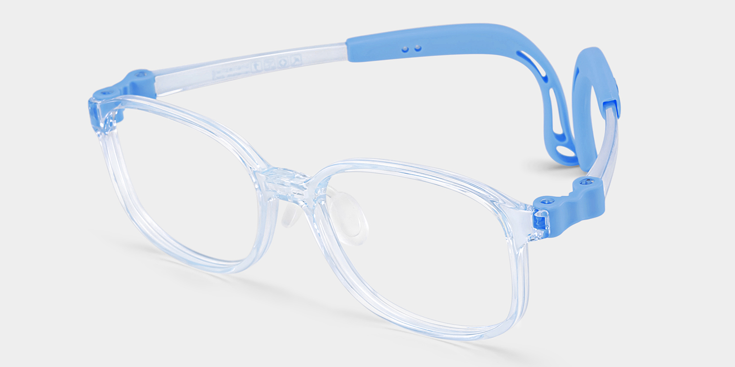 Casey Rectangle Crystal Blue Glasses1