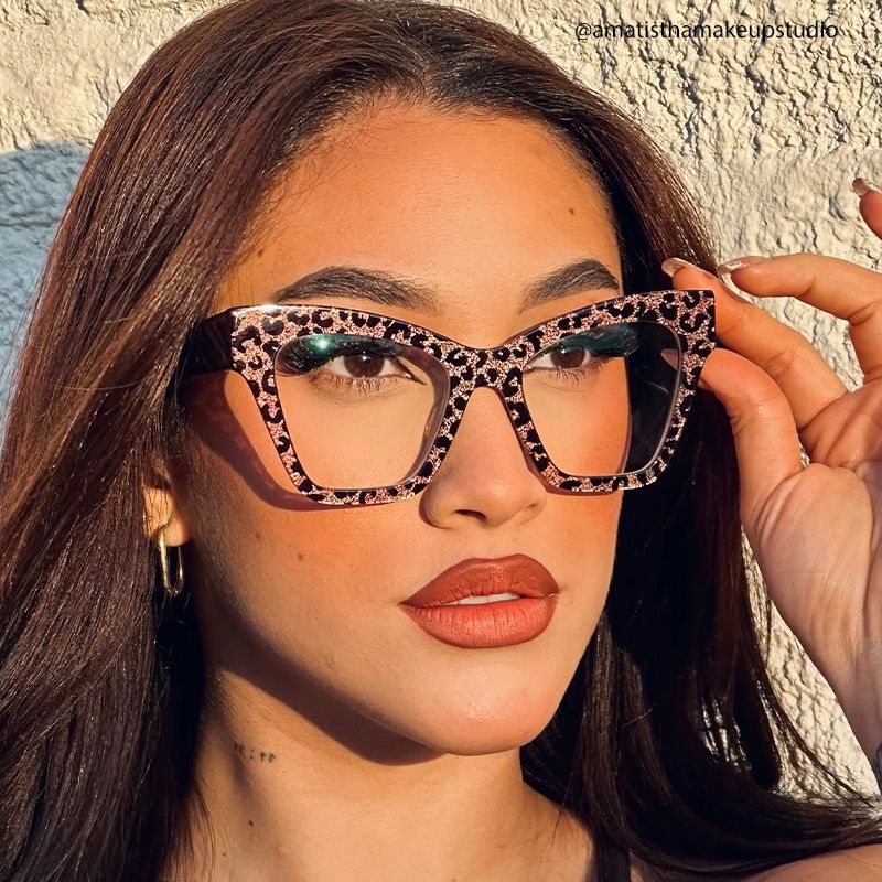 Designer Ansyah Cat Eye Leopard Print Frame Glasses8