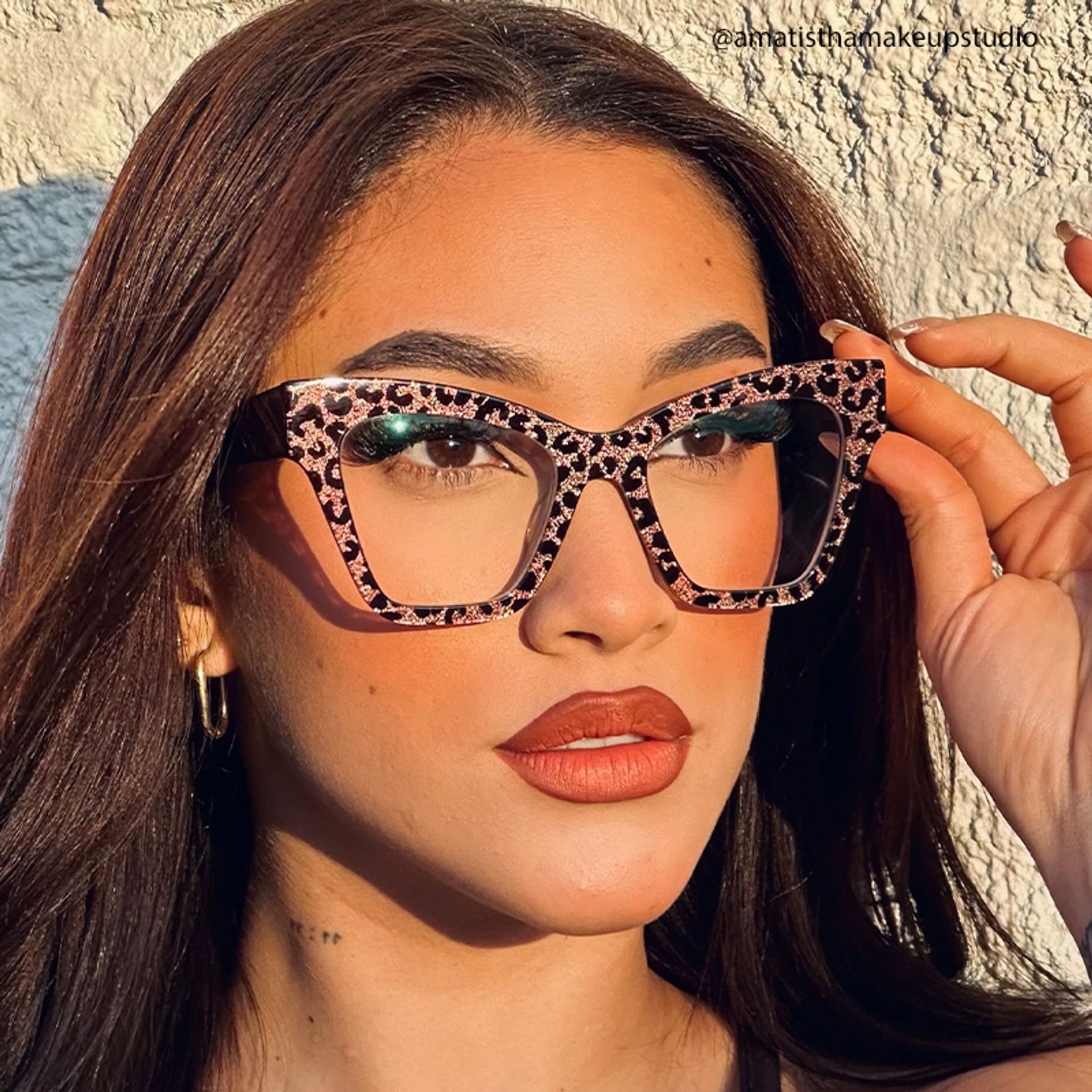 Designer Ansyah Cat Eye Leopard Print Frame Glasses7