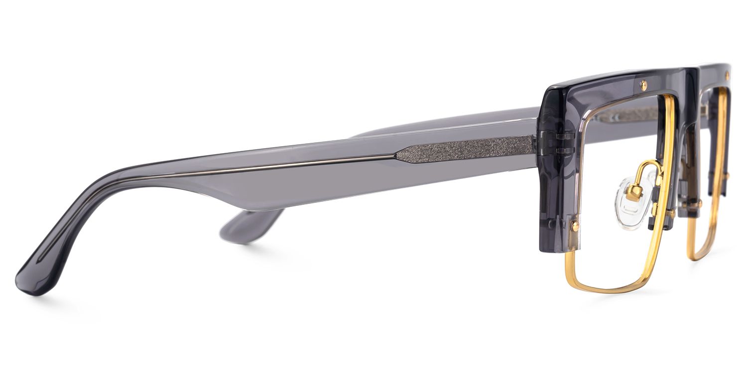 Maldonado Rectangle Grey Transparent Glasses | ZEELOOL UK3