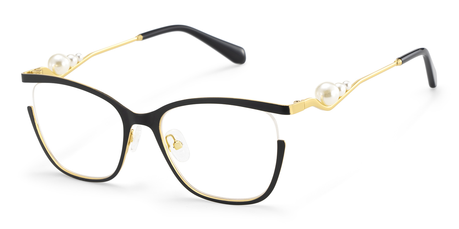 Aria Eyeglasses in Round Black Frame | ZEELOOL UK4