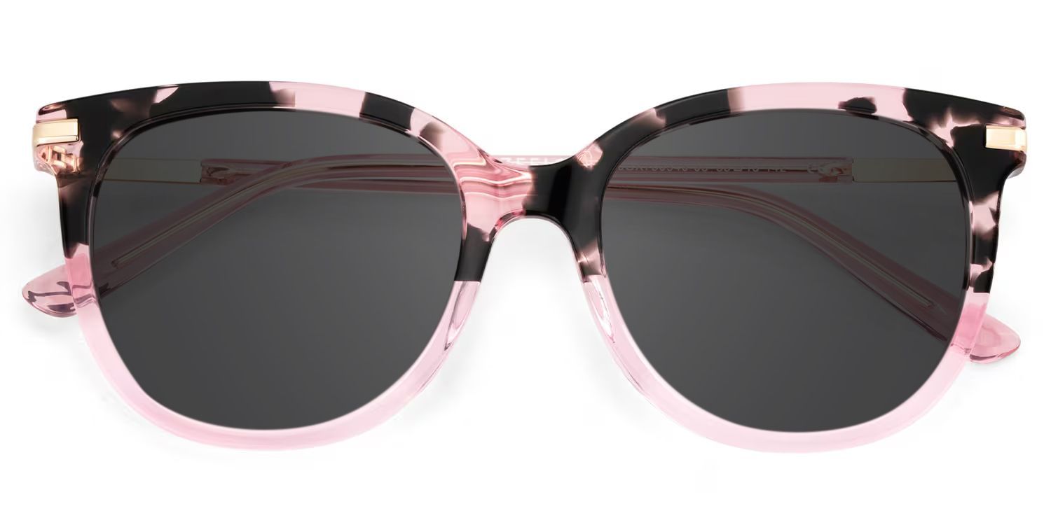 Mailyn Round Pink Tortoise Full Rim Sunglasses | ZEELOOL UK1