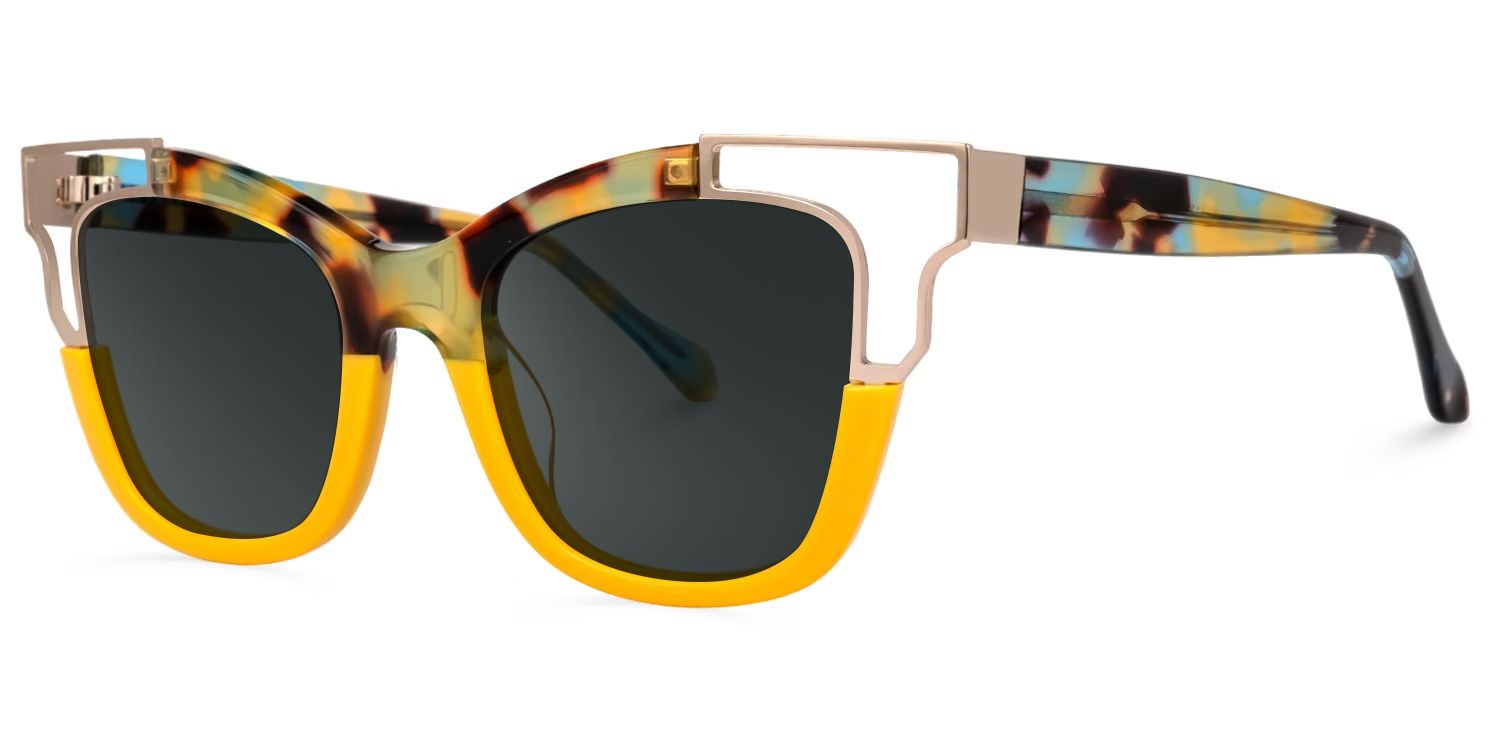 Rhoden Yellow Frame Sunglasses with Cat Eye Style | ZEELOOL UK1