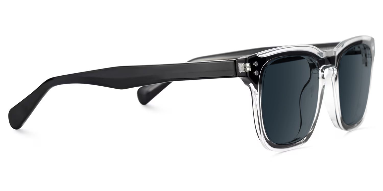 Tr90 Eyeglasses Frames With Rectangle Shape and Black Clear Color3