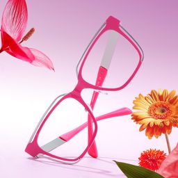 Diorney Rectangle Bright Pink Glasses5
