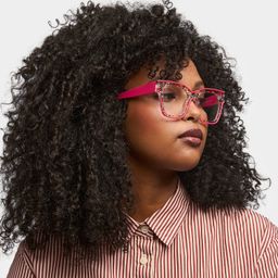 Zerica Square Rose Red Glasses1