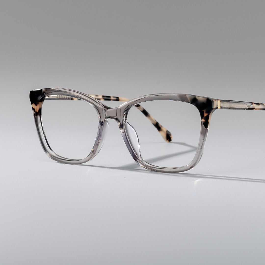 Juno Rectangle Gray Frame Eyeglasses for Woman| ZEELOOL UK0