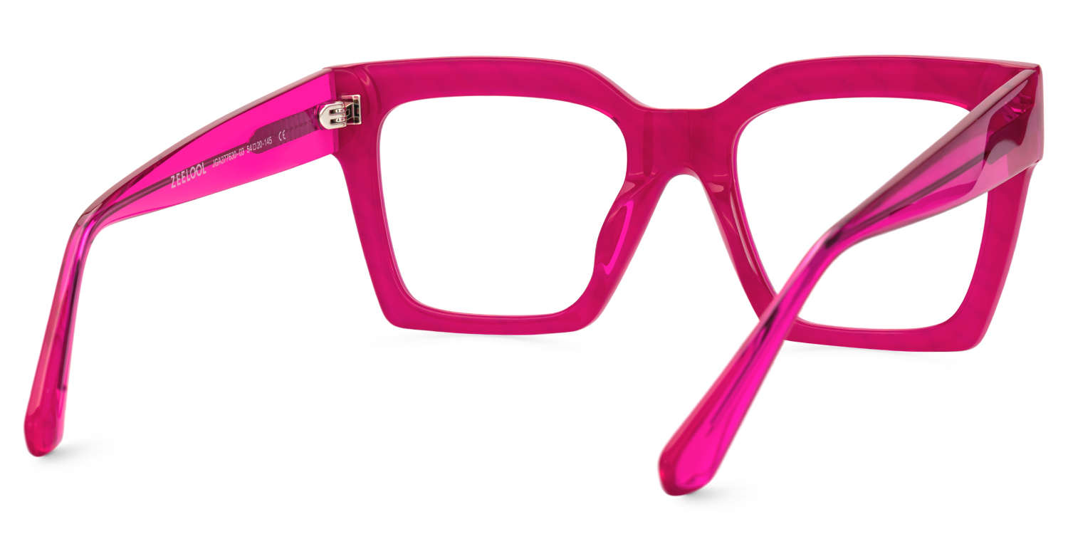 Morreen Hot Pink and Yellow Zebra Square Prescription Glasses3