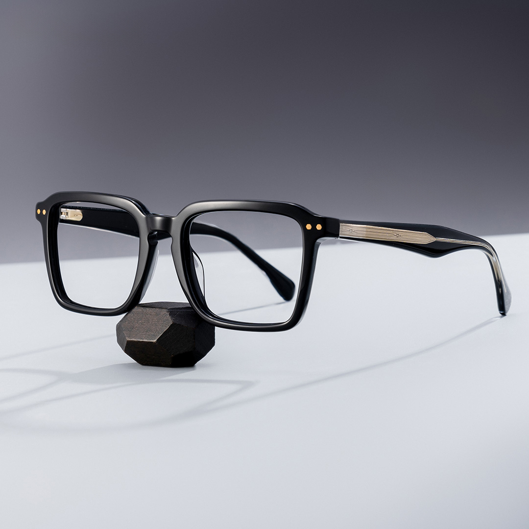 Vickerie Thin Black Glasses in Square Design | ZEELOOL UK0