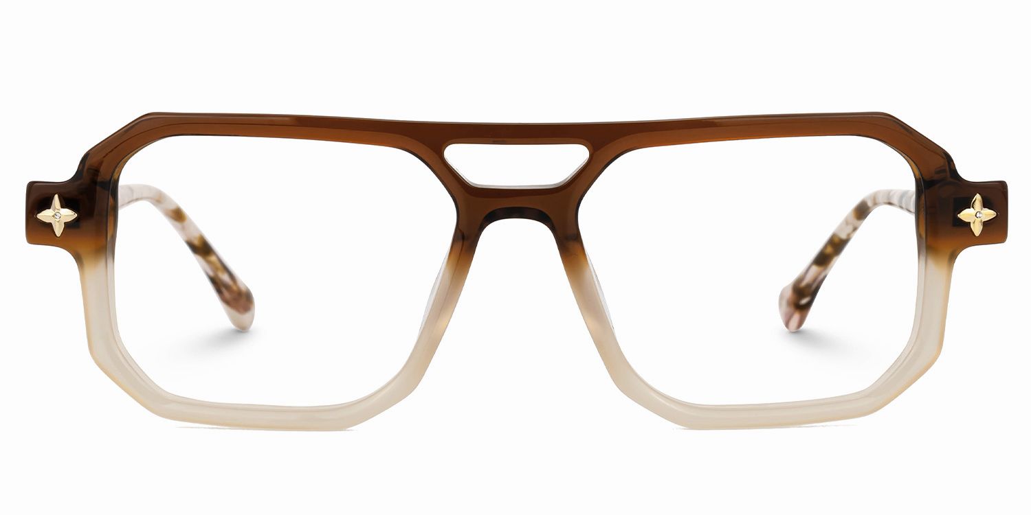 Brown Brackett Aviator Frame Eyeglasses | ZEELOOL UK0