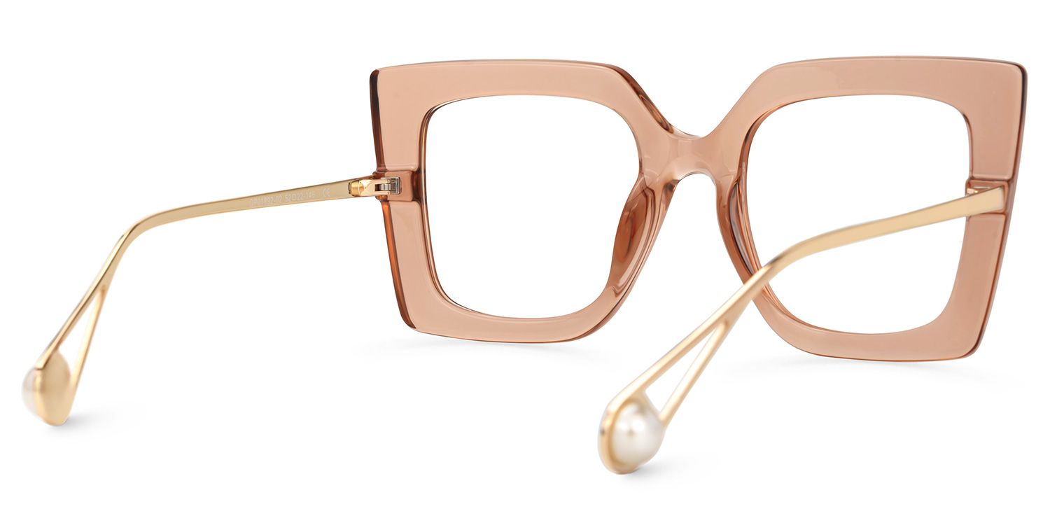 Qatar Square Beige Eyeglasses and Thick Frames3