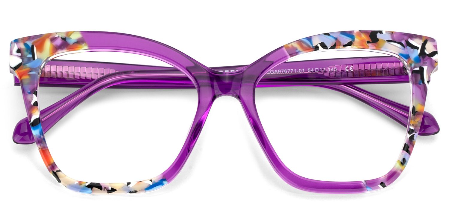 Chase Acetate Purple Frame Glasses with Butterfly Shape | ZEELOOL UK2