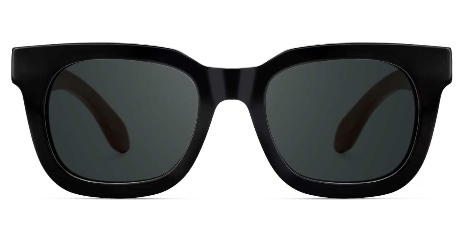 Sam Rectangle Wood Thick Frame Sunglasses for Men | ZEELOOL UK0
