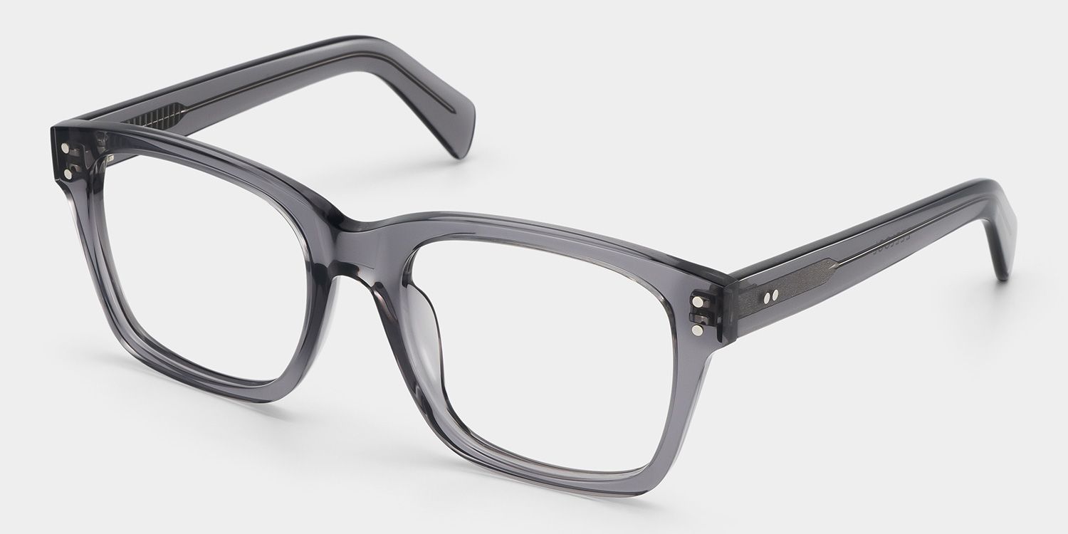 Fussell Square Gray Full-Frame Glasses | ZEELOOL UK2