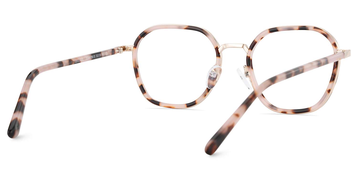 Mitchell Mixed Pink-tortoise Frame Glasses with Geometric Shape | ZEELOOL UK5
