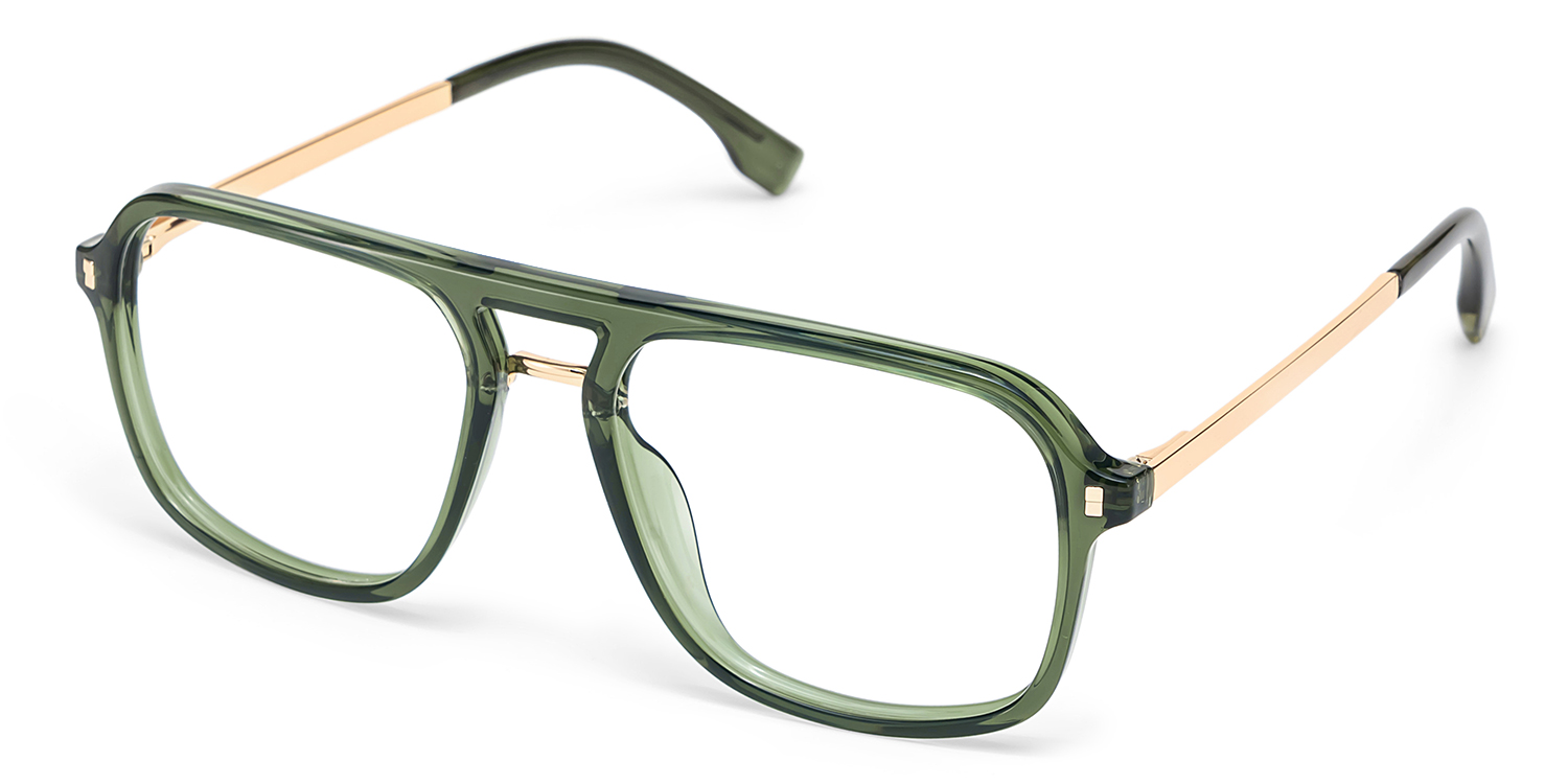 Aviator Kilworth Green Glasses deals -Zeelool Glasses3