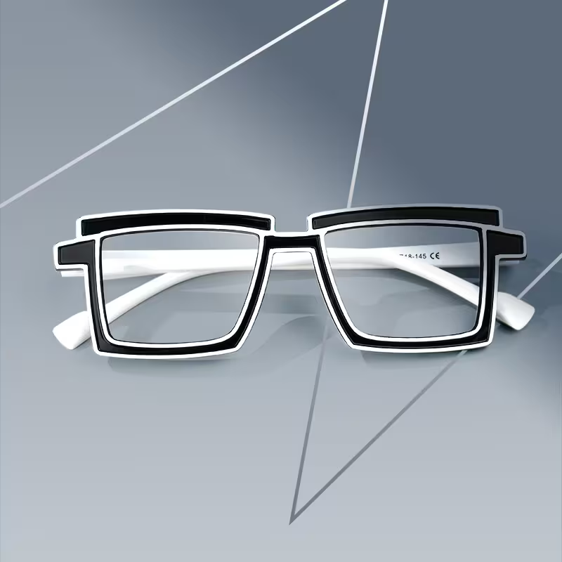 Cyberpunk-Style Zephyr Black Frame Glasses | ZEELOOL UK0
