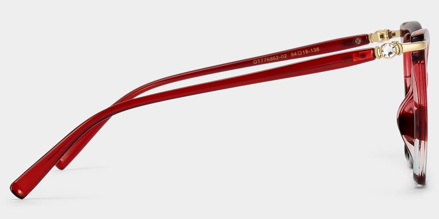 Lamar Butterfly Red Eyeglasses and Two-Tone Frames4