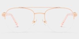 Emily Aviator Rose Gold Glasses0